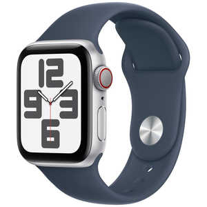 アップル Apple Watch SE(GPS ＋ Cellularモデル)- 40mmケースとストームブルースポーツバンド - M/L シルバーアルミニウム MRGM3JA