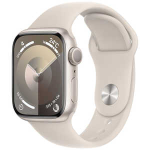 アップル Apple Watch Series 9(GPSモデル)- 41mmスターライトアルミニウムケースとスターライトスポーツバンド - S/M MR8T3J/A