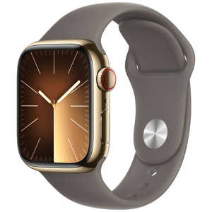 アップル Apple Watch Series 9(GPS ＋ Cellularモデル)- 41mmケースとクレイスポーツバンド - M/L ゴールドステンレススチール MRJ63JA