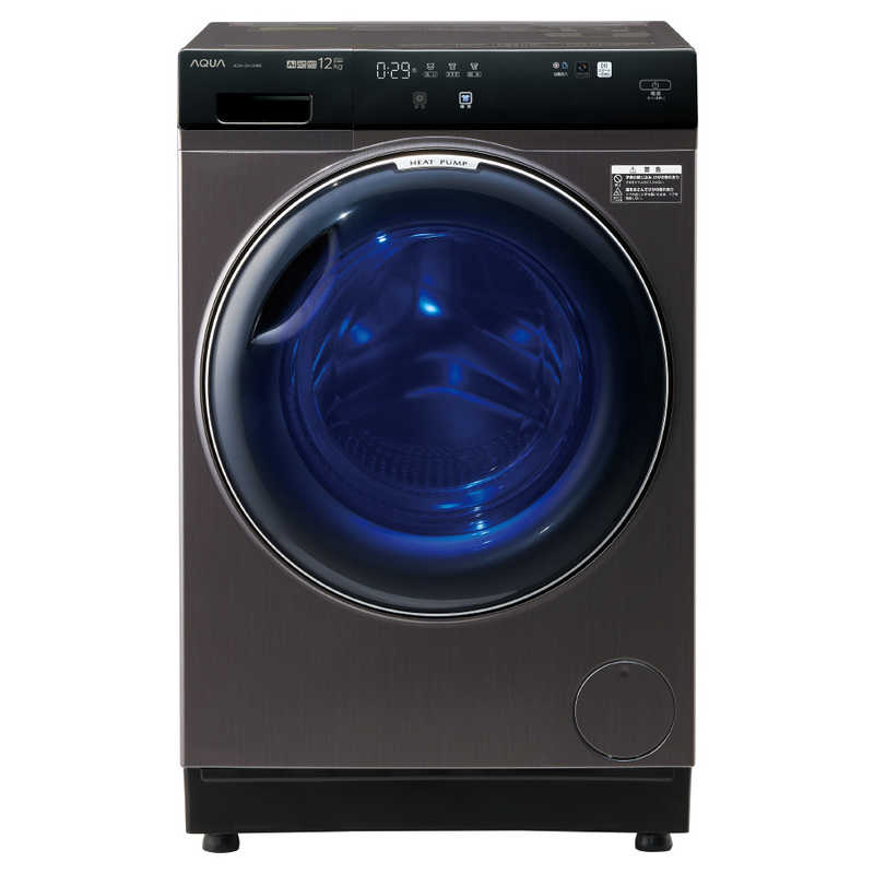 アクア　AQUA アクア　AQUA ドラム式洗濯乾燥機 洗濯12.0kg 乾燥6.0kg ヒートポンプ乾燥 (右開き) AQW-DX12P-R-K シルキーブラック AQW-DX12P-R-K シルキーブラック